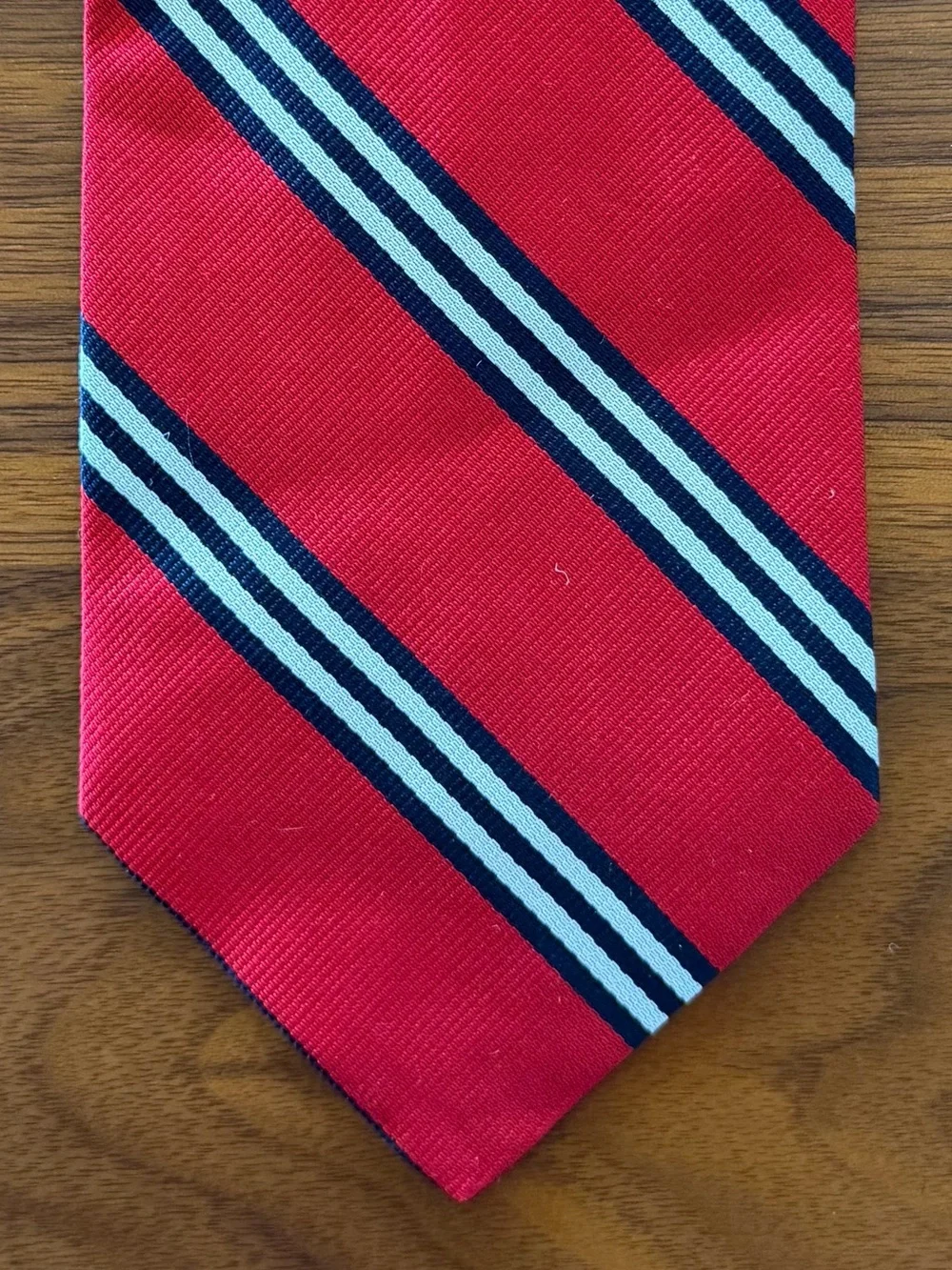 Brooks Brothers Red Striped Tie with Navy and White Accents